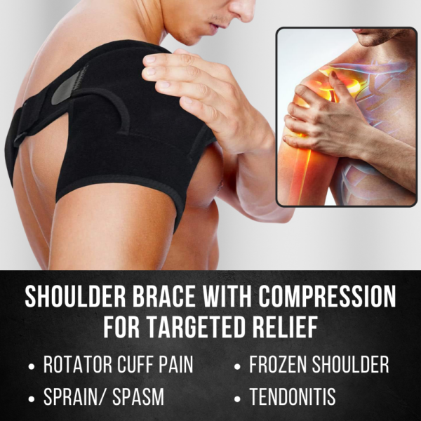 ZEENCARE Shoulder Brace with Reusable Hot and Cold Gel Pack - Image 2