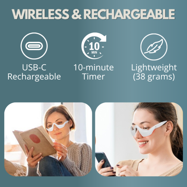 ZEENCARE Under Eye Red Light Therapy Glasses for Dark Circles - Image 6